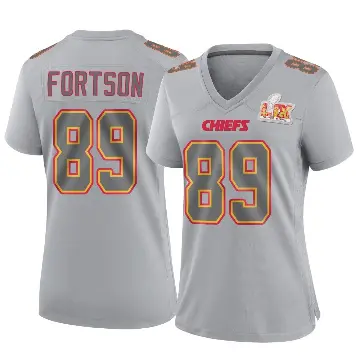 ＃89 Women's Jody Fortson Gray Game Kansas City Chiefs Atmosphere Fashion Super Bowl LIX Jersey