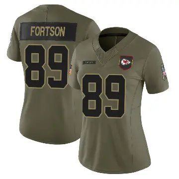＃89 Women's Jody Fortson Olive Limited Kansas City Chiefs 2025 Salute to Service Jersey