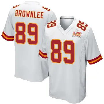 ＃89 Youth Jason Brownlee White Game Kansas City Chiefs Super Bowl LIX Jersey