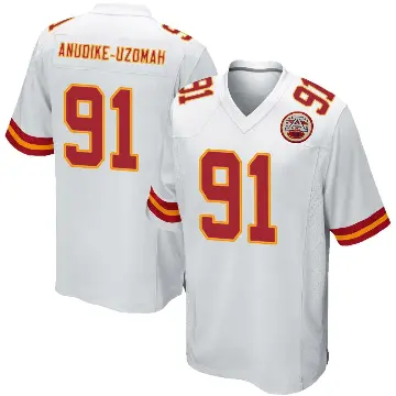 ＃91 Youth Felix Anudike-Uzomah White Game Kansas City Chiefs Jersey