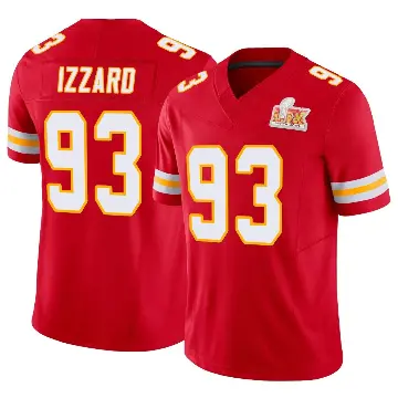 ＃93 Men's Coziah Izzard Red Limited Kansas City Chiefs Vapor F.U.S.E. Super Bowl LIX Jersey