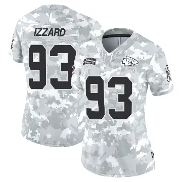 ＃93 Women's Coziah Izzard Arctic Camo Limited Kansas City Chiefs 2024 Salute to Service Jersey