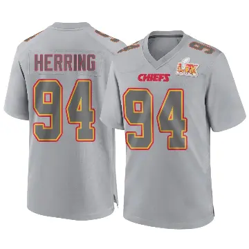 ＃94 Youth Malik Herring Gray Game Kansas City Chiefs Atmosphere Fashion Super Bowl LIX Jersey