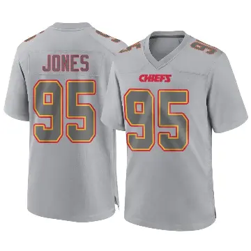 ＃95 Men's Chris Jones Gray Game Kansas City Chiefs Atmosphere Fashion Jersey