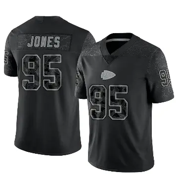 ＃95 Youth Chris Jones Black Limited Kansas City Chiefs Reflective Jersey