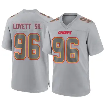＃96 Youth Fabien Lovett Sr. Gray Game Kansas City Chiefs Atmosphere Fashion Jersey