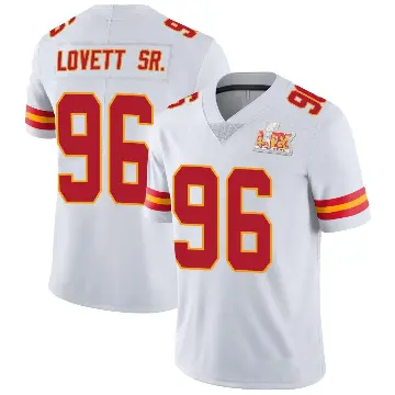 ＃96 Youth Fabien Lovett Sr. White Limited Kansas City Chiefs Vapor Untouchable Super Bowl LIX Jersey
