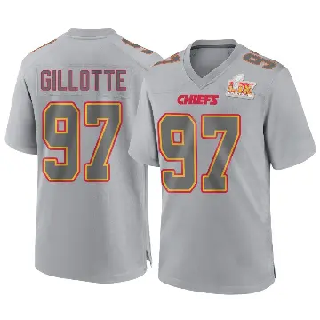 ＃97 Men's Ashton Gillotte Gray Game Kansas City Chiefs Atmosphere Fashion Super Bowl LIX Jersey