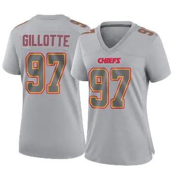 ＃97 Women's Ashton Gillotte Gray Game Kansas City Chiefs Atmosphere Fashion Jersey