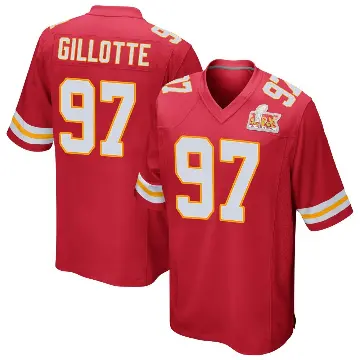 ＃97 Youth Ashton Gillotte Red Game Kansas City Chiefs Team Color Super Bowl LIX Jersey